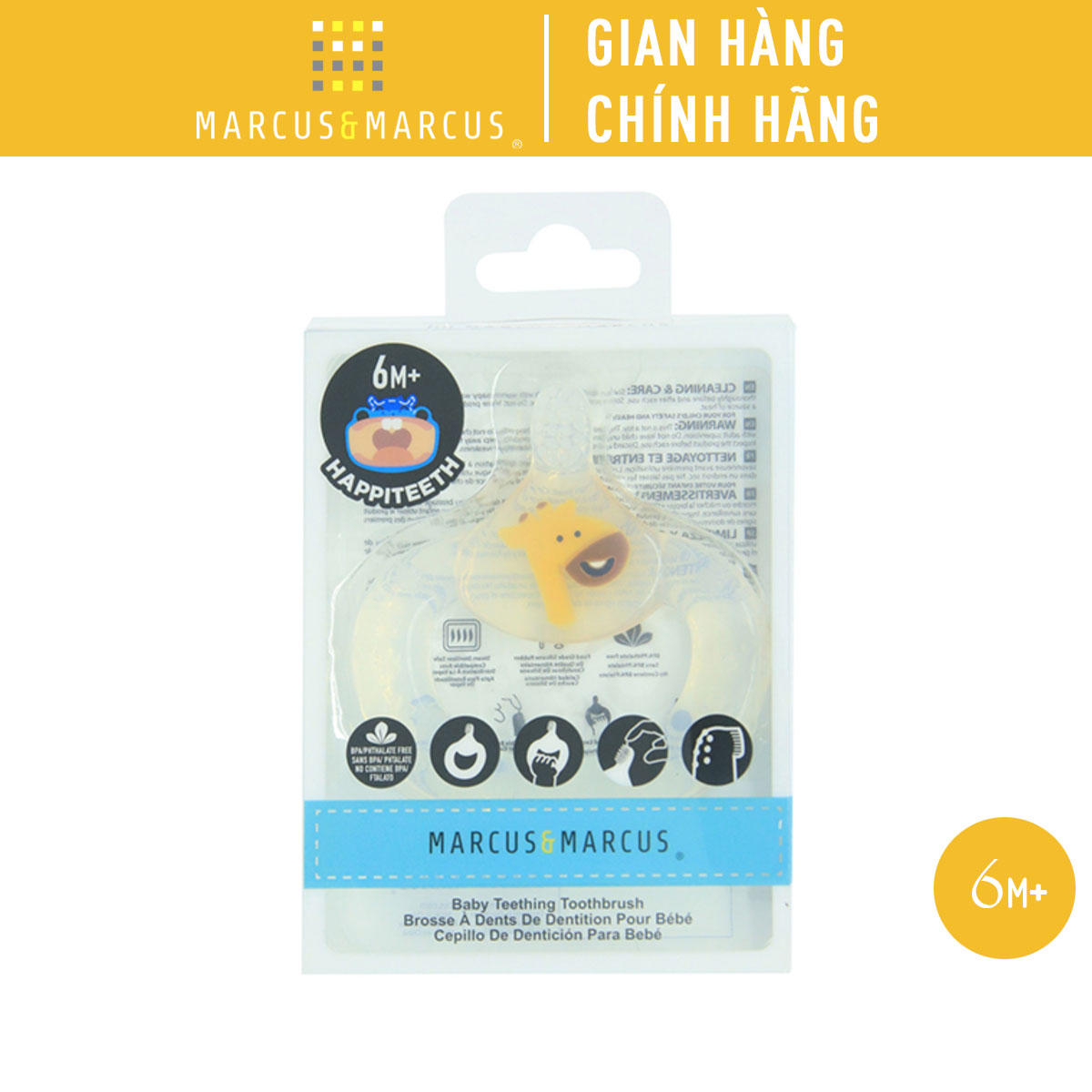 Bàn chải đánh răng kiêm gặm nướu silicon cho bé Marcus & Marcus, từ 6 tháng - Lola