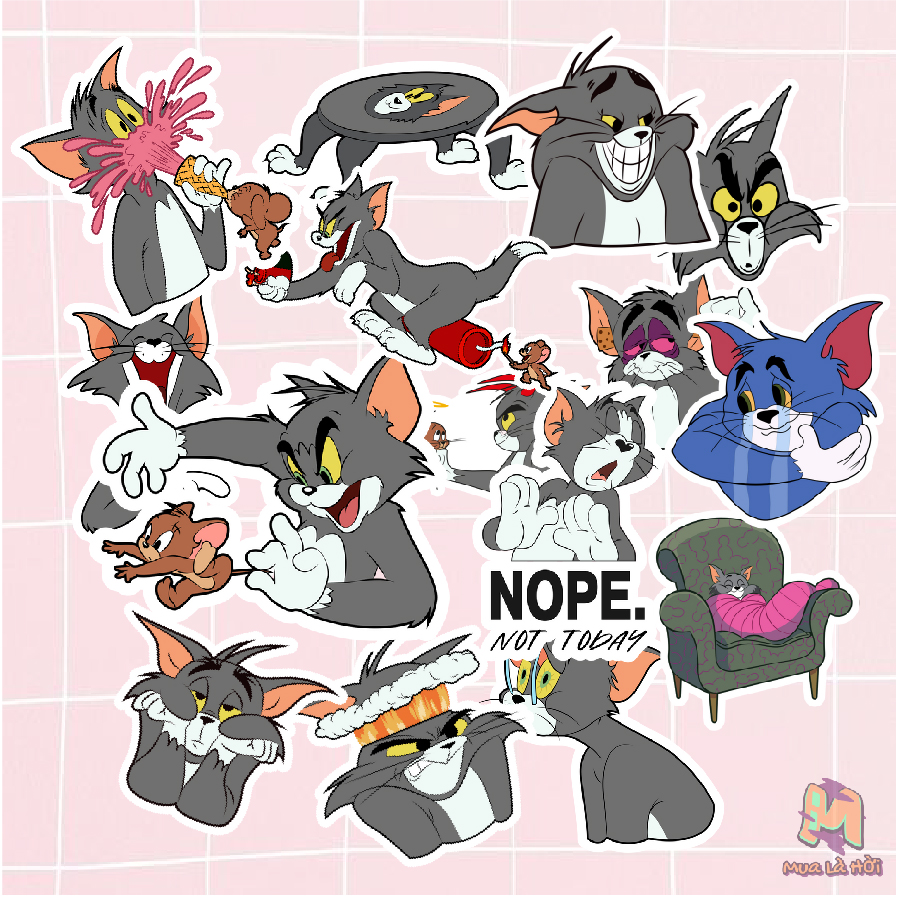 Miếng Dán Stickers In Hình Tom and Jerry