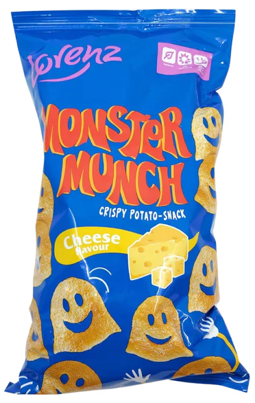 Bánh snack khoai tây Monster Munch vị phô mai Lorenz 75g