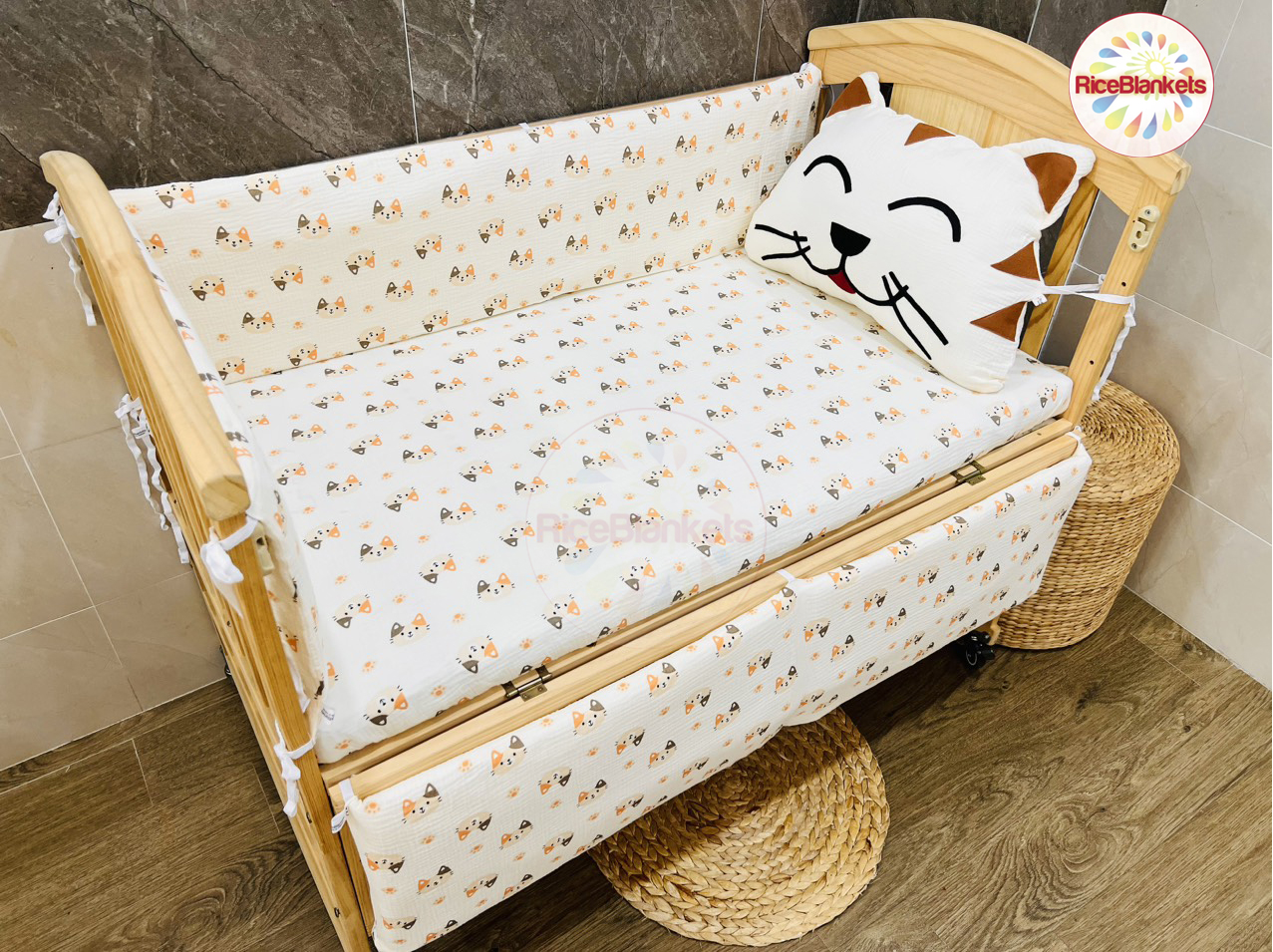 Set quây cũi mèo may mắn cho cũi đa năng ( may theo yêu cầu)