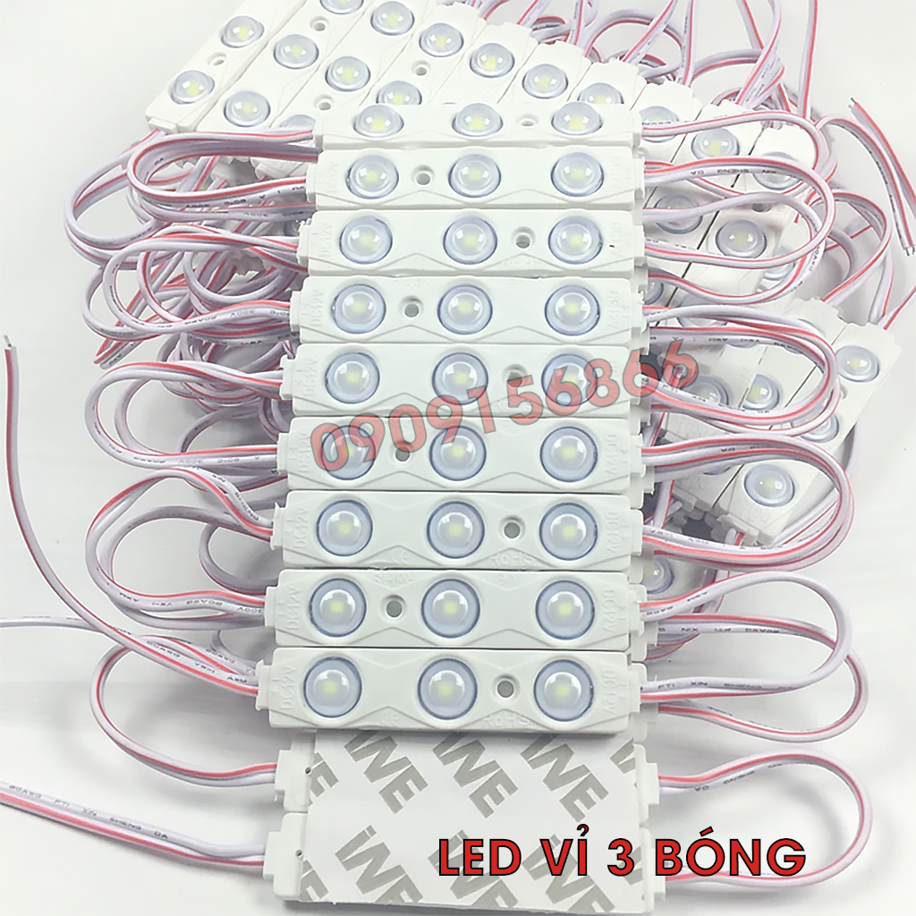 Đèn Led hắt 3 bóng 6011 điện 12v (20 bóng / vỉ)