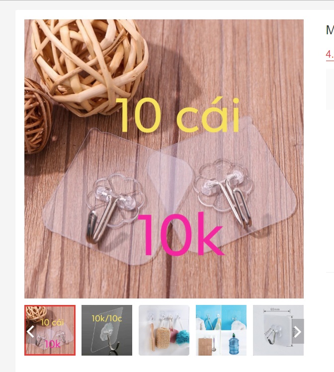 10 Chiếc Móc Dán Tường Chịu Lực  Siêu Dính