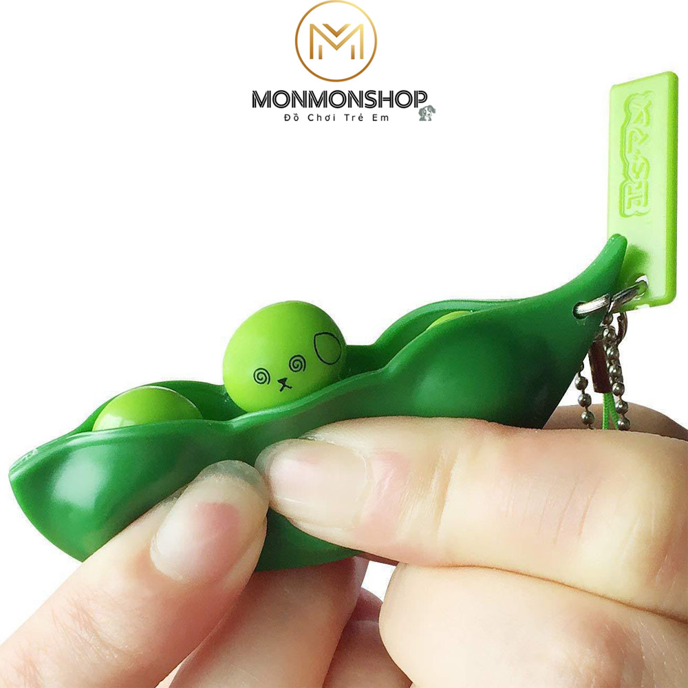 Móc Khóa Hạt Đậu(Đậu Hà Lan) Xả Stress dùng để bóp vui nhộn