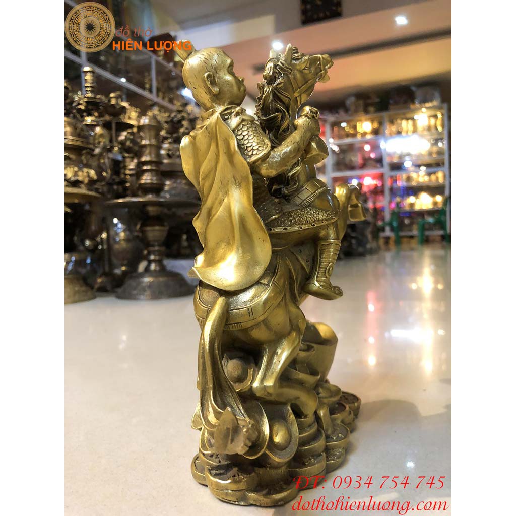 Tượng Mã Thượng Phong Hầu Bằng Đồng Cao 21cm Nặng 1,5kg - Thăng Quan Tiến Chức