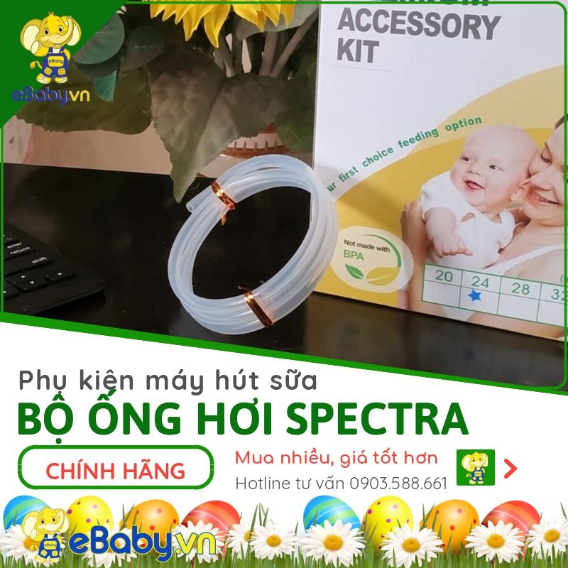 Phụ kiện máy hút sữa Spectra (bình sữa, nắp chặn sữa, van một chiều, ống dây)