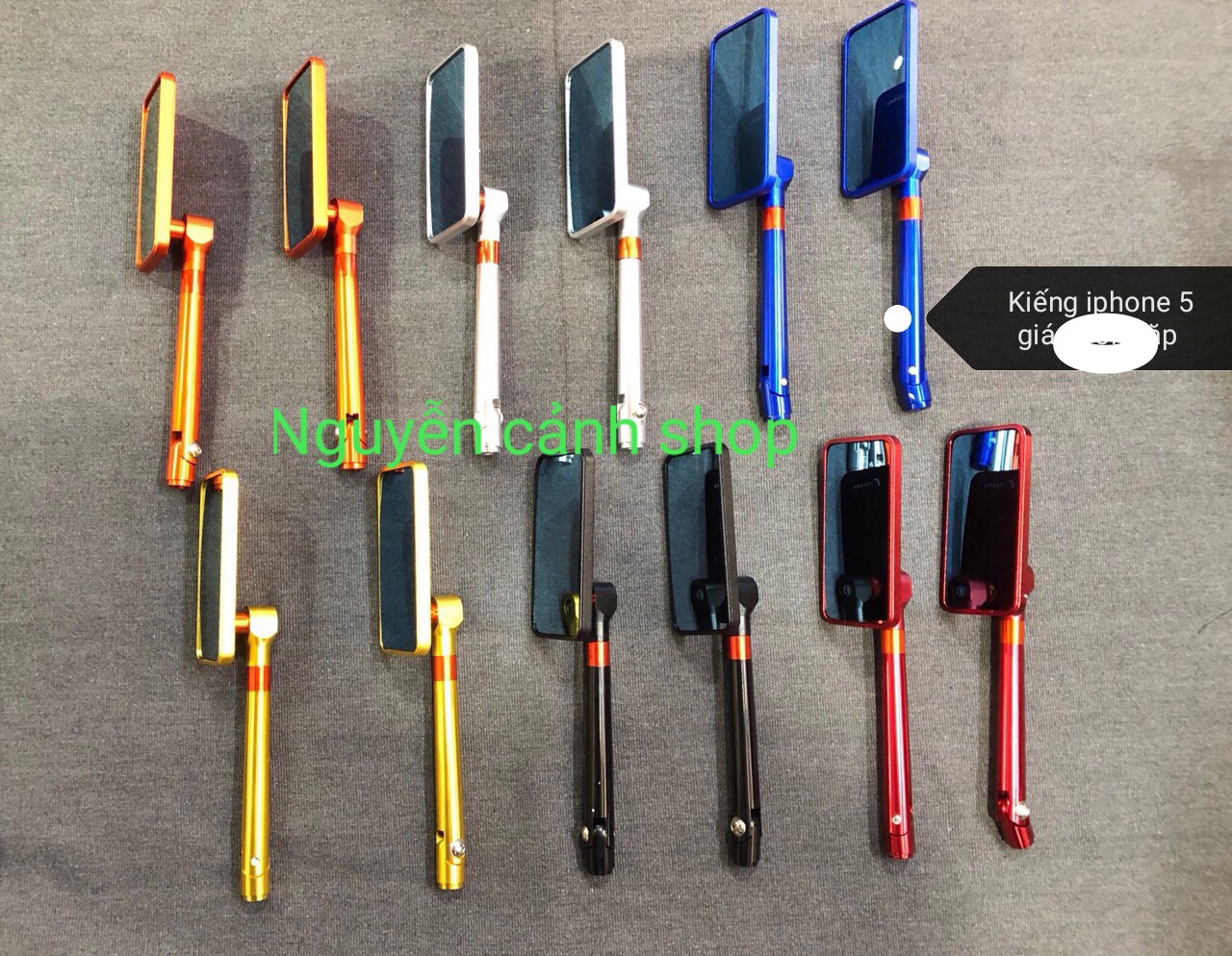 cặp kiếng vuông rizoma cho xe máy