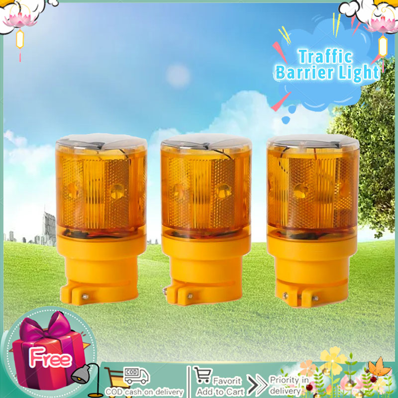 LP Solar Powered LED Traffic Strobe Warning Lights Flicker Beacon Road Barricade Construction Sign Lamp