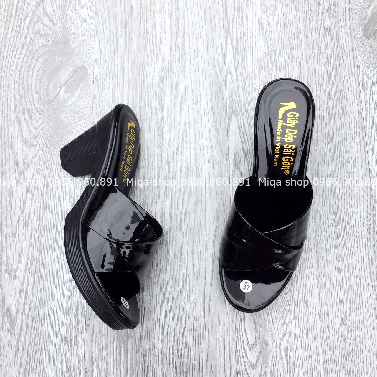 ẢNH THẬT - DÉP GUỐC CAO GÓT QUAI CHÉO 7CM
