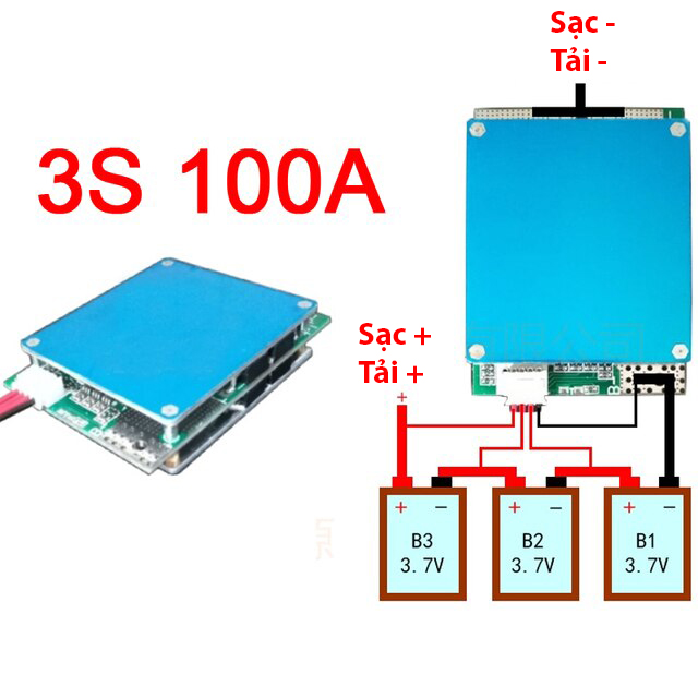 Mạch 3s 100a 12v bw bảo vệ pin li-ion 3.7v