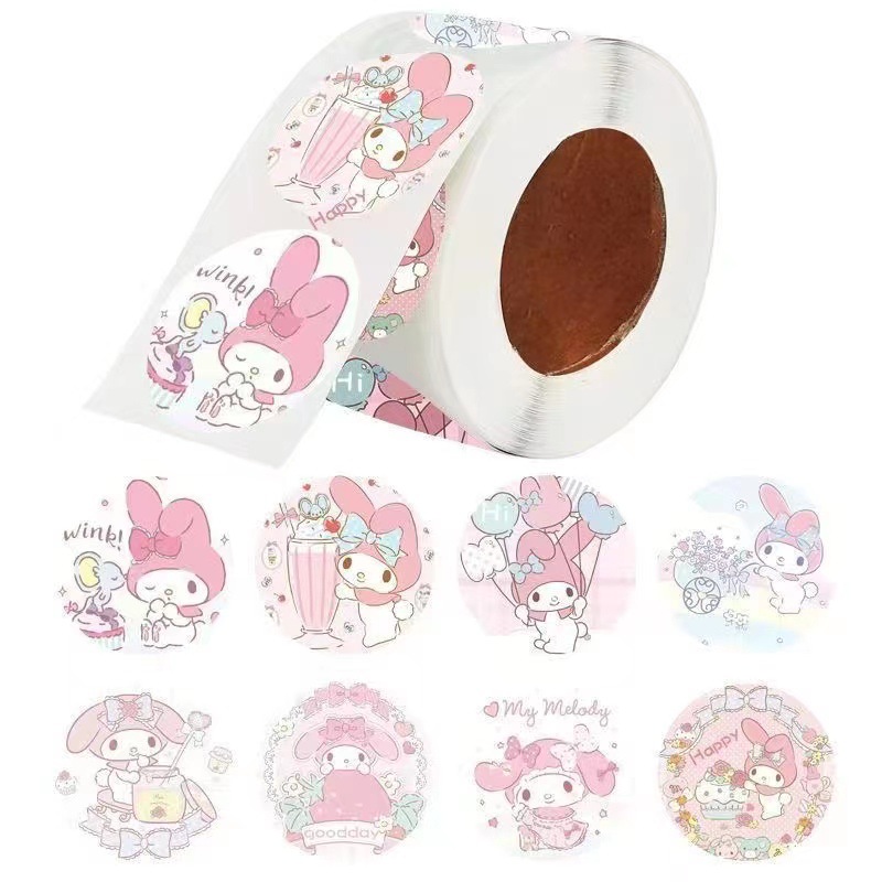 Cuộn 500 tem Sticker Sanrio dễ thương - 2.5cm