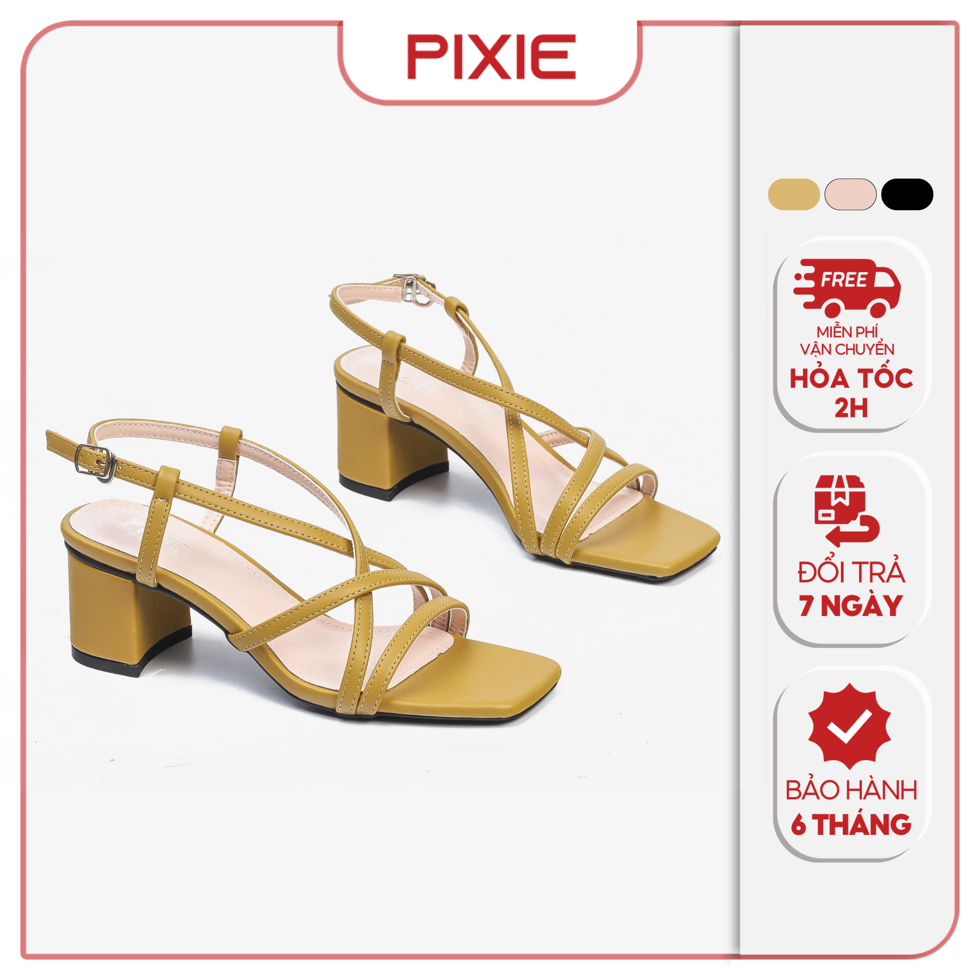 Giày Sandal Cao Gót 5cm Quai Sợi Pixie H119