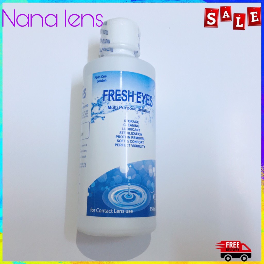 (Trợ giá ) Nước ngâm lens Fresh eyes 150ml (1 chai ngâm)