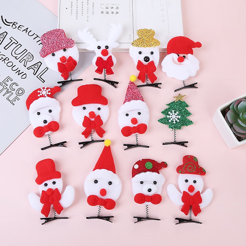 CC84 Cài tóc băng đô bờm tóc nữ GIÁNG SINH NOEL lò xo dễ thương