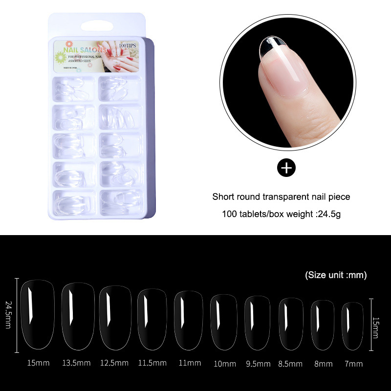 100 miếng trong suốt móng tay giả tự nhiên đầy đủ acrylic Pháp móng tay YVETTERY