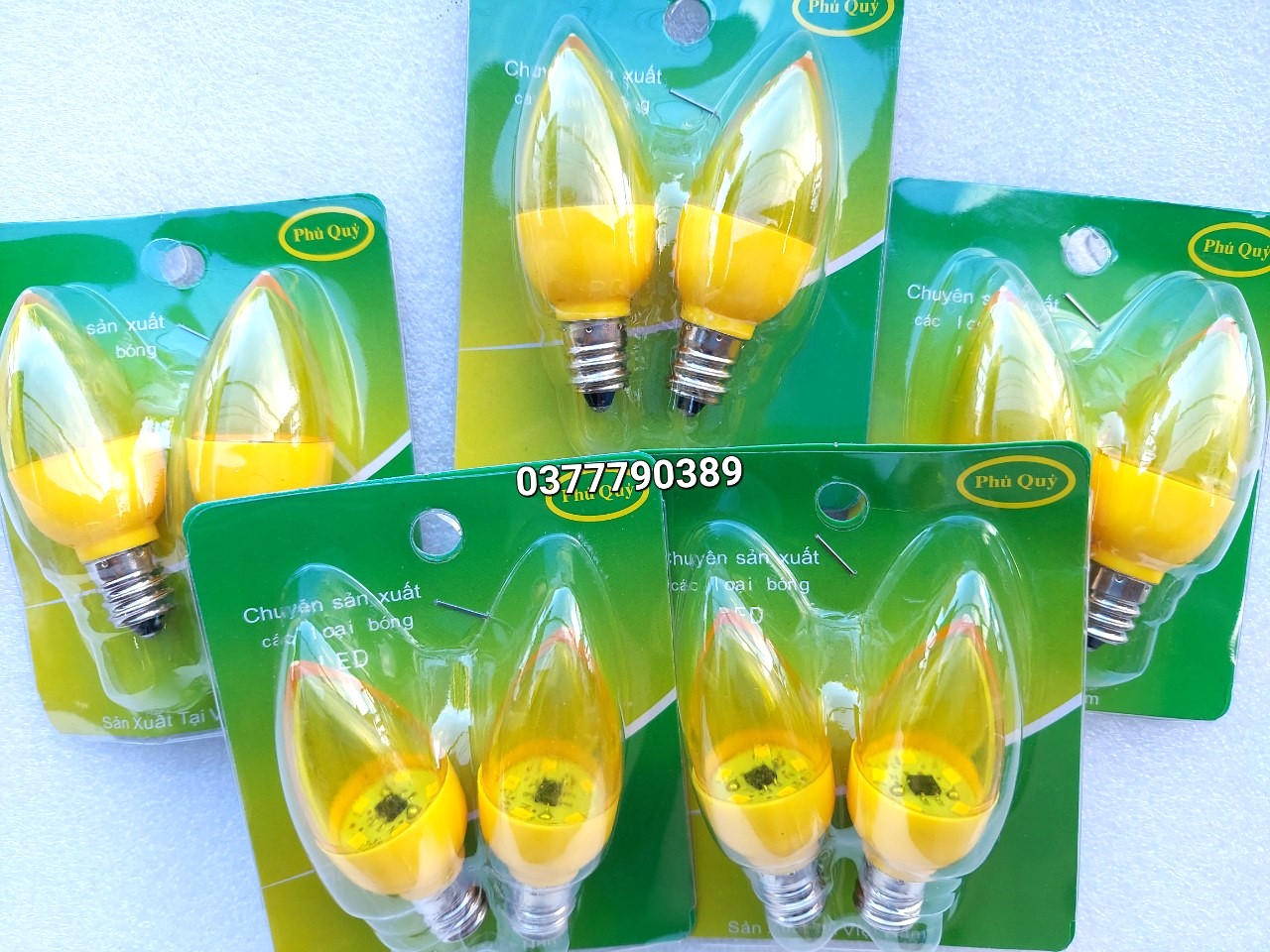 combo 10 bóng led ớt màu vàng