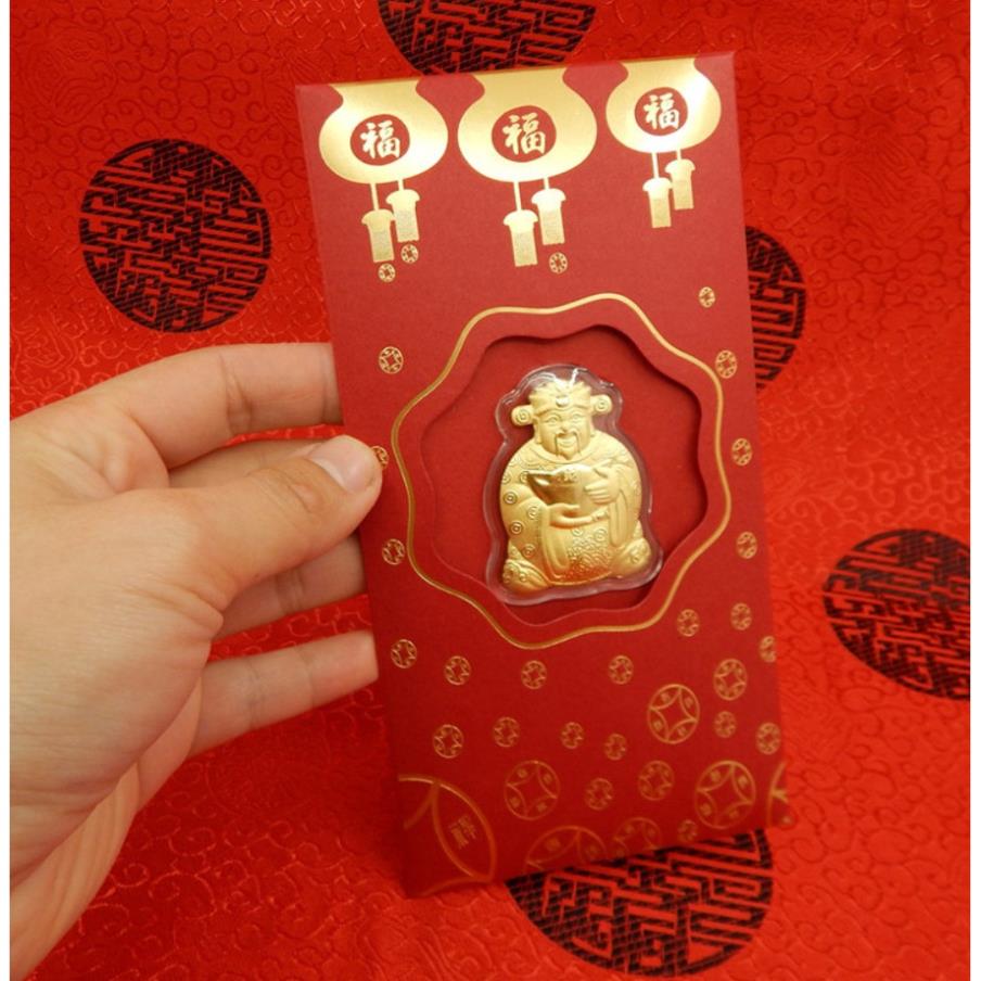 Bao Lì Xì Thần Tài mạ vàng may mắn