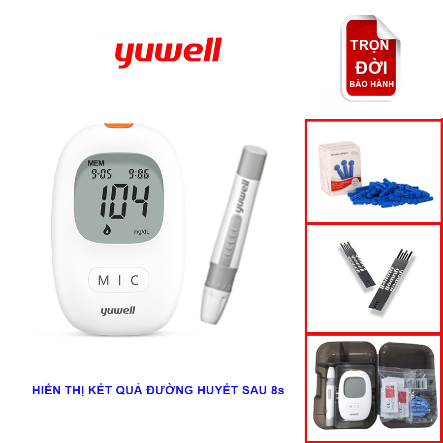 Máy đo đường huyết máy đo tiểu đường Yuwell Accusure 710 Model mới Tặng
