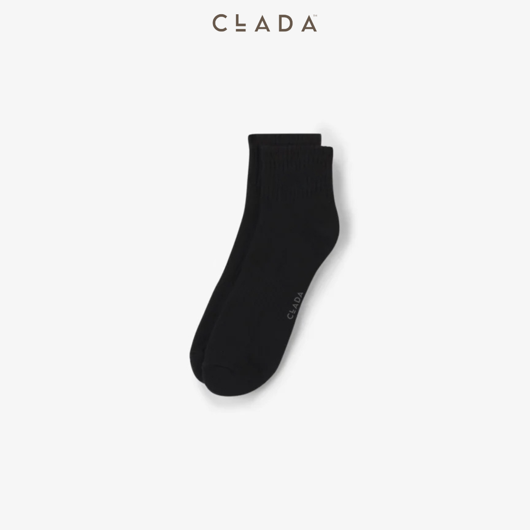 Tất Cotton ngắn CLADA Essential - Đen
