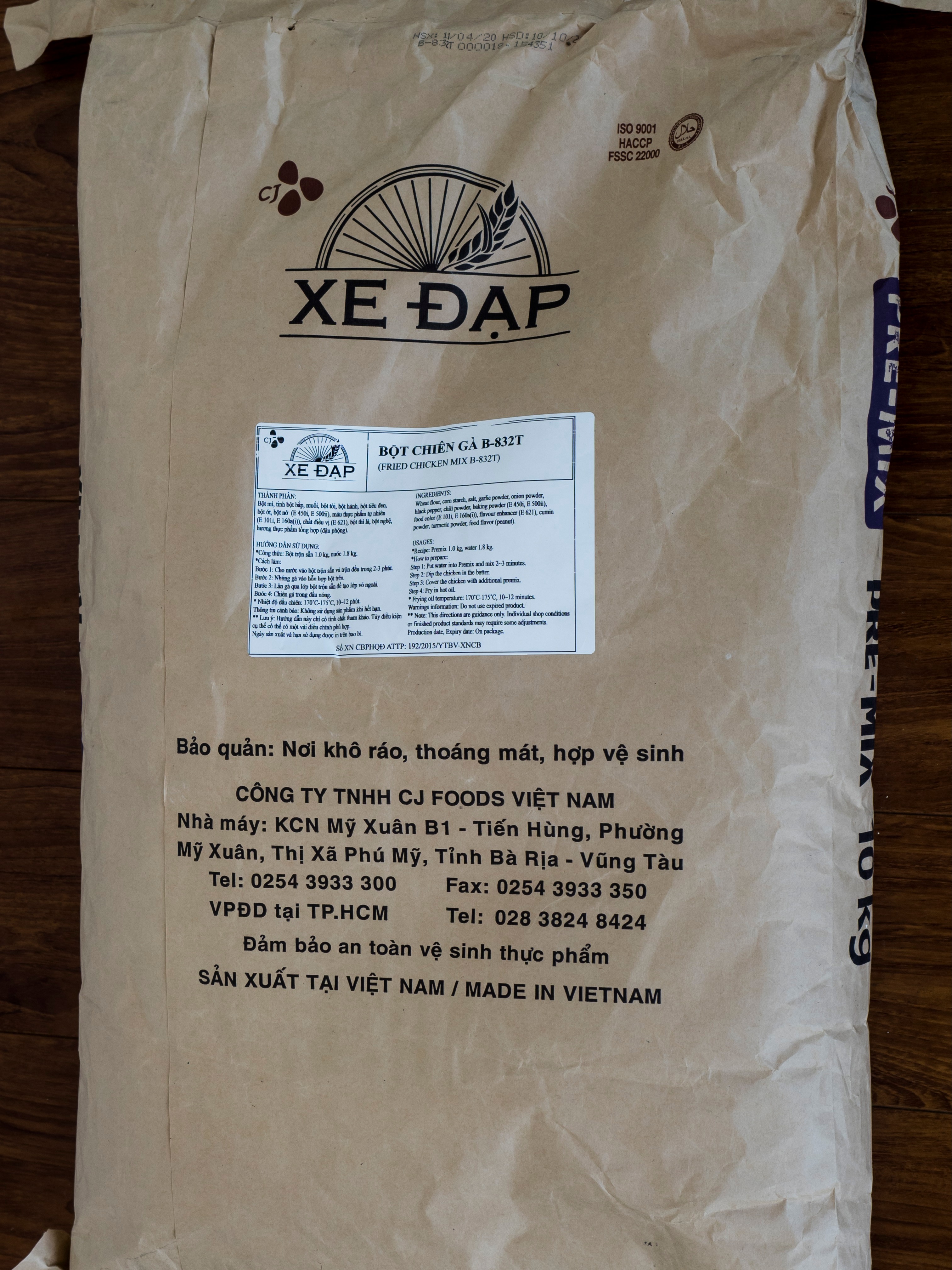 Bột Chiên Gà Giòn Hàn Quốc PRE-MIX 10kg (có gia vị)