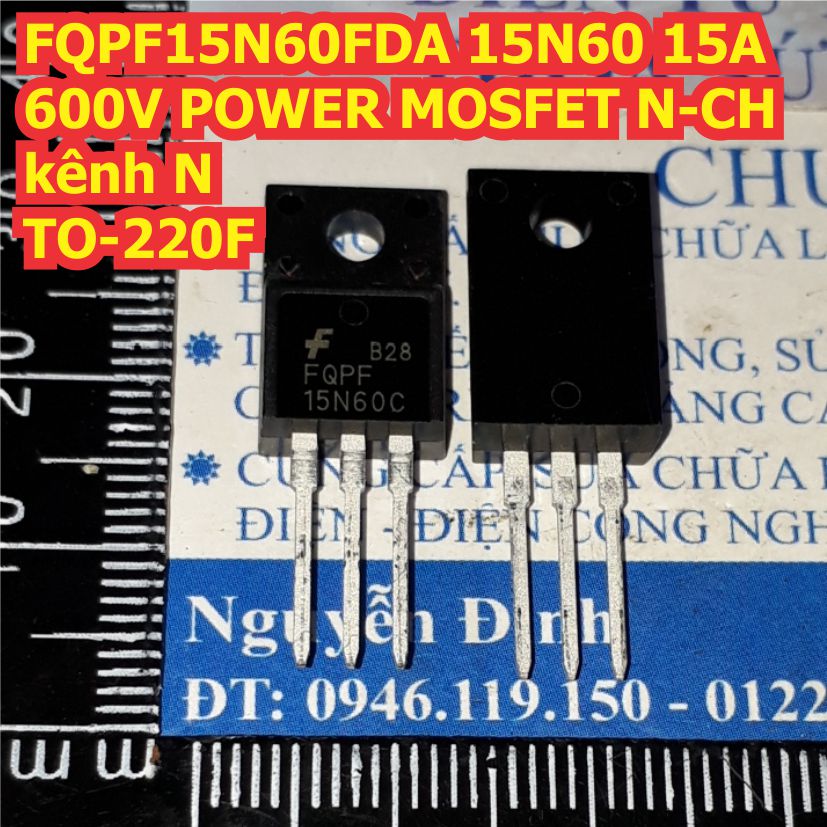 2 con FQPF15N60C 15N60 15A 600V POWER MOSFET N-CH kênh N TO-220F kde6229