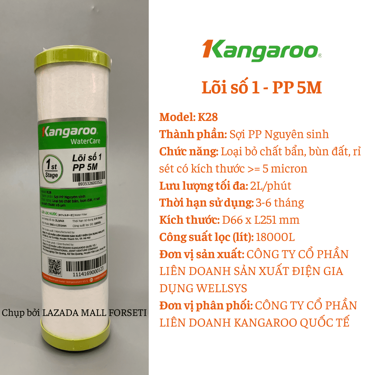 Combo 2 Bộ Lọc Thô 123 + 2 Lõi Số 1 (4 lõi số 1, 2 lõi số 2, 2 lõi số 3) Cho Máy KANGAROO