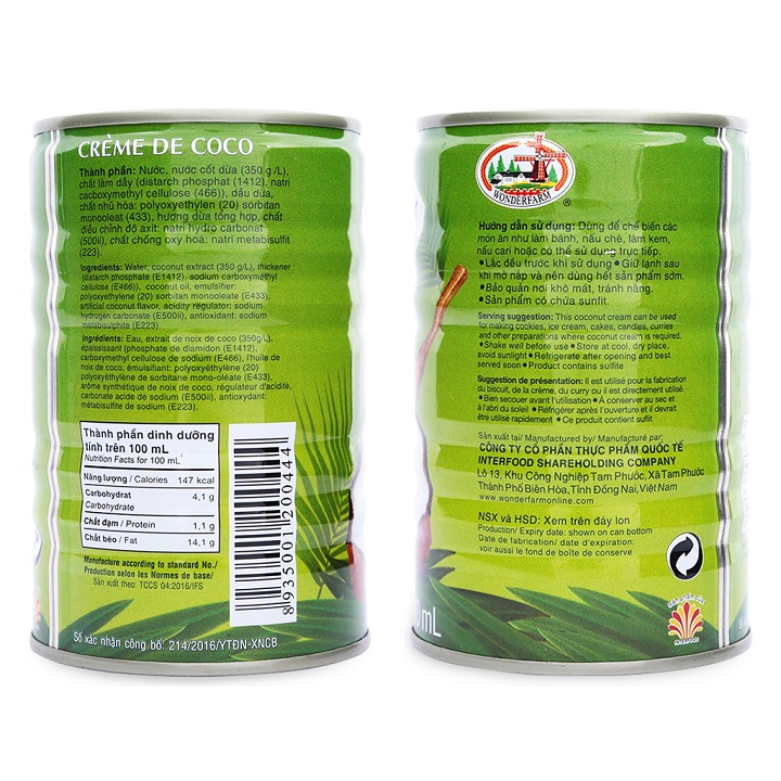 Nước cốt dừa Wonderfarm 160ml