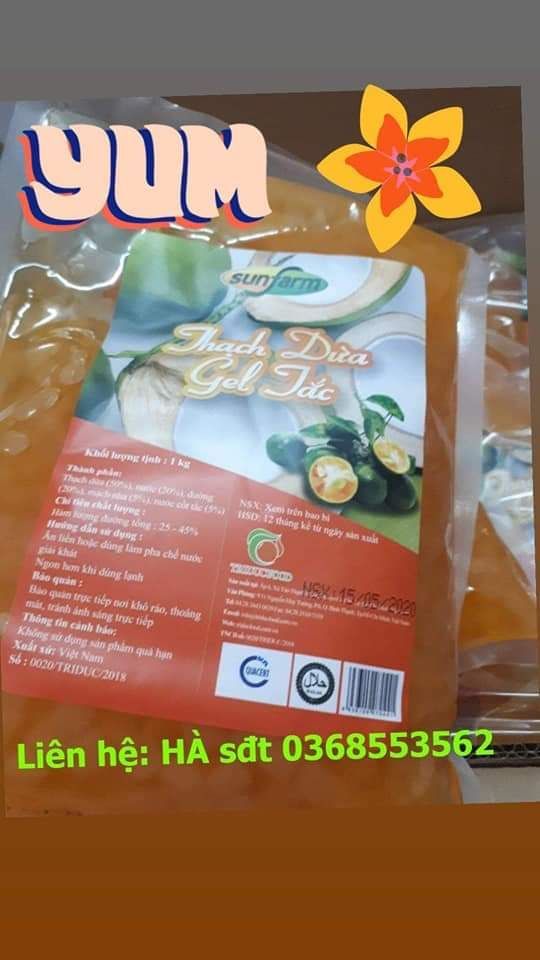 Thạch dừa gel tắc