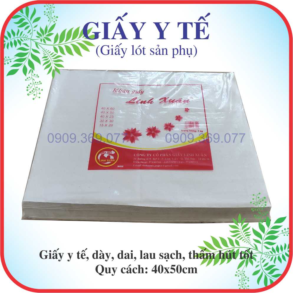 Combo 150 tờ giấy bản y tế - lau sạch - thấm hút tốt kích thước tùy chọn, nhãn hiệu (giấy y tế linh xuân)