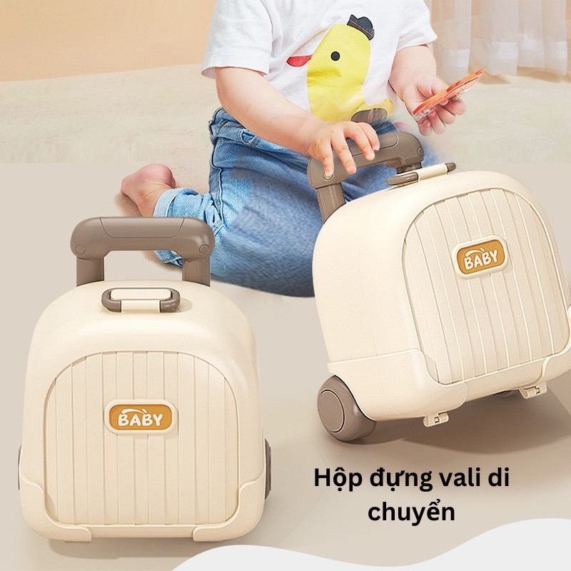 Đồ chơi gặm nướu, lục lạc 10 món có hộp đựng vali ngộ nghĩnh cho bé
