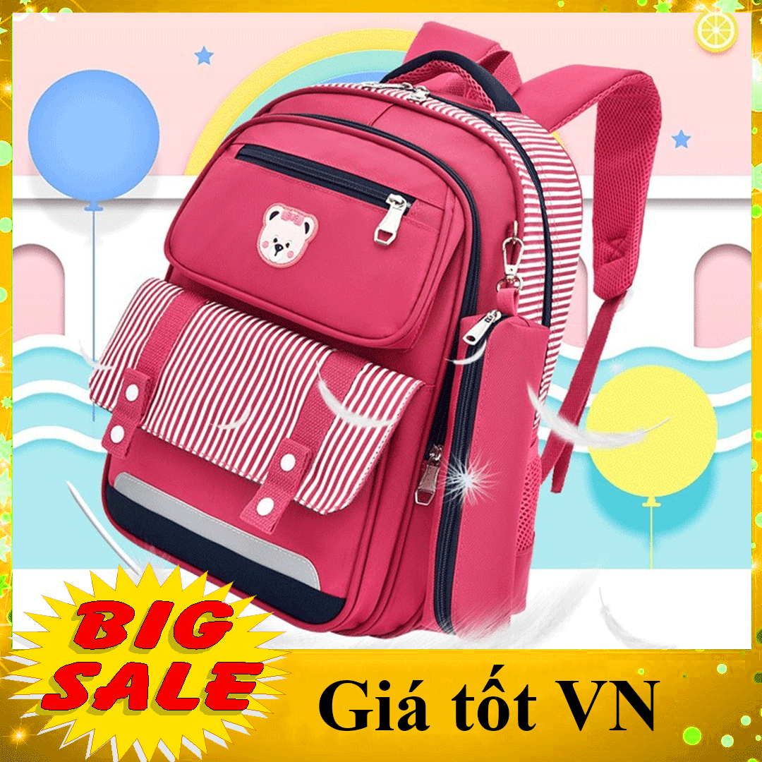 [SIZE TO 42cm] Balo cao cấp cho bé gái, bé trai đi học cấp 1,2, cặp sách học sinh full bộ kèm túi đựng bút hình gấu siêu đẹp chất xịn cho trẻ tiểu học, trung học