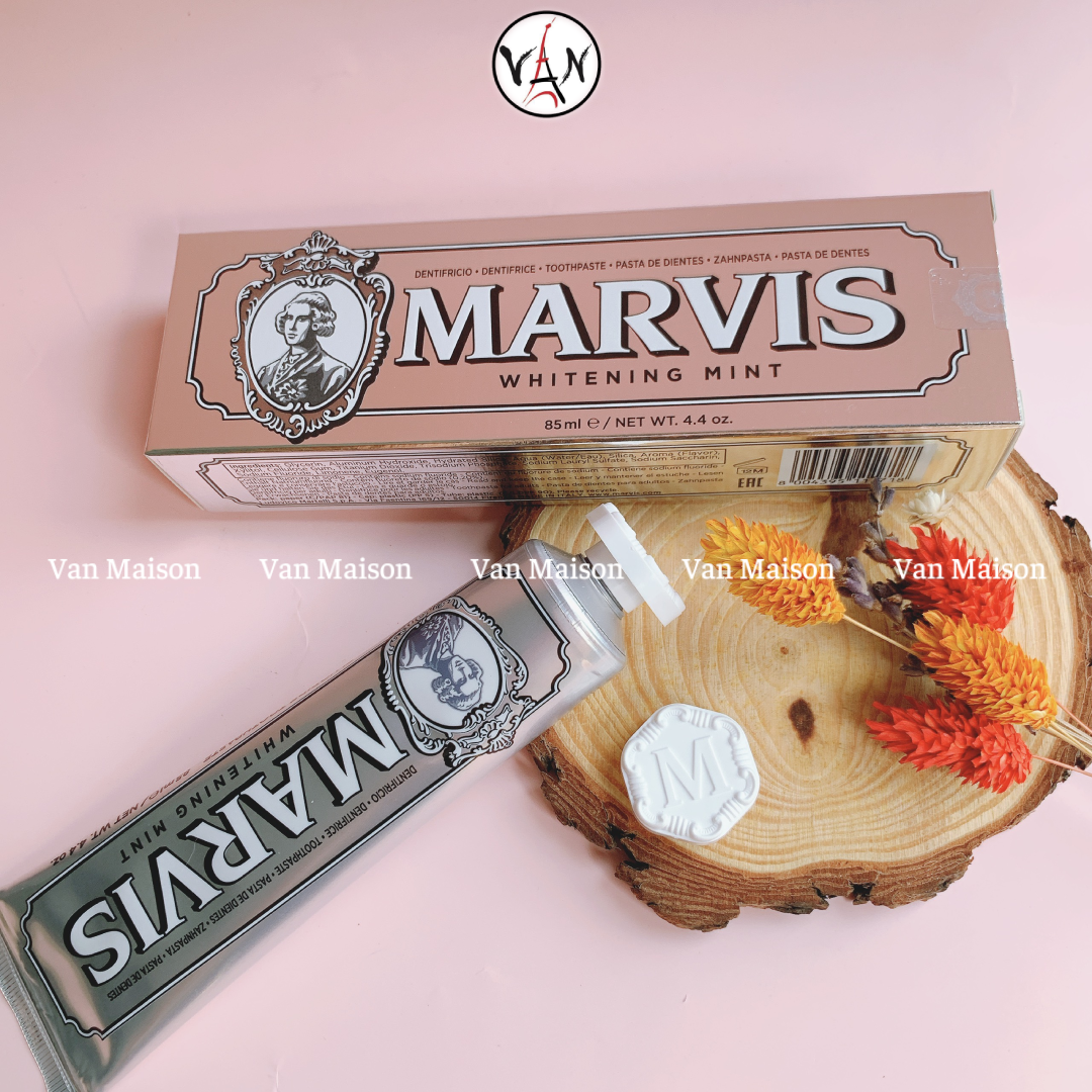 Kem đánh răng marvis màu bạc làm trắng răng whitening mint toothpaste 85ml