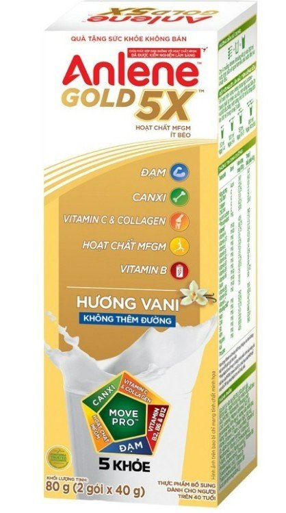 Sữa anlene gold 5x hộp dùng thử tiện lợi 2gói