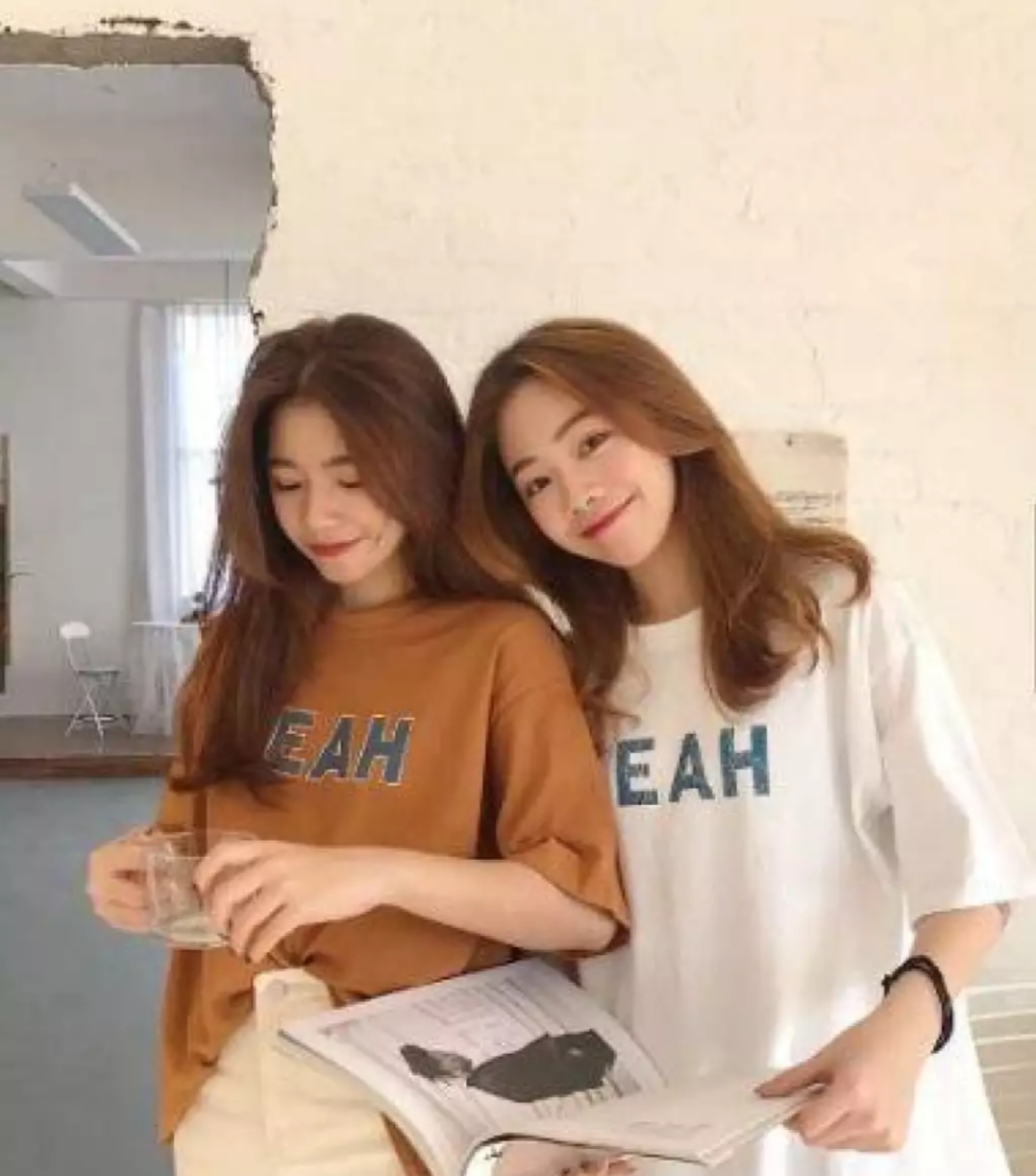 Áo thun nữ form rộng Hàn Quốc in hình CHữ Yeah dễ thương vải dày mịn mát