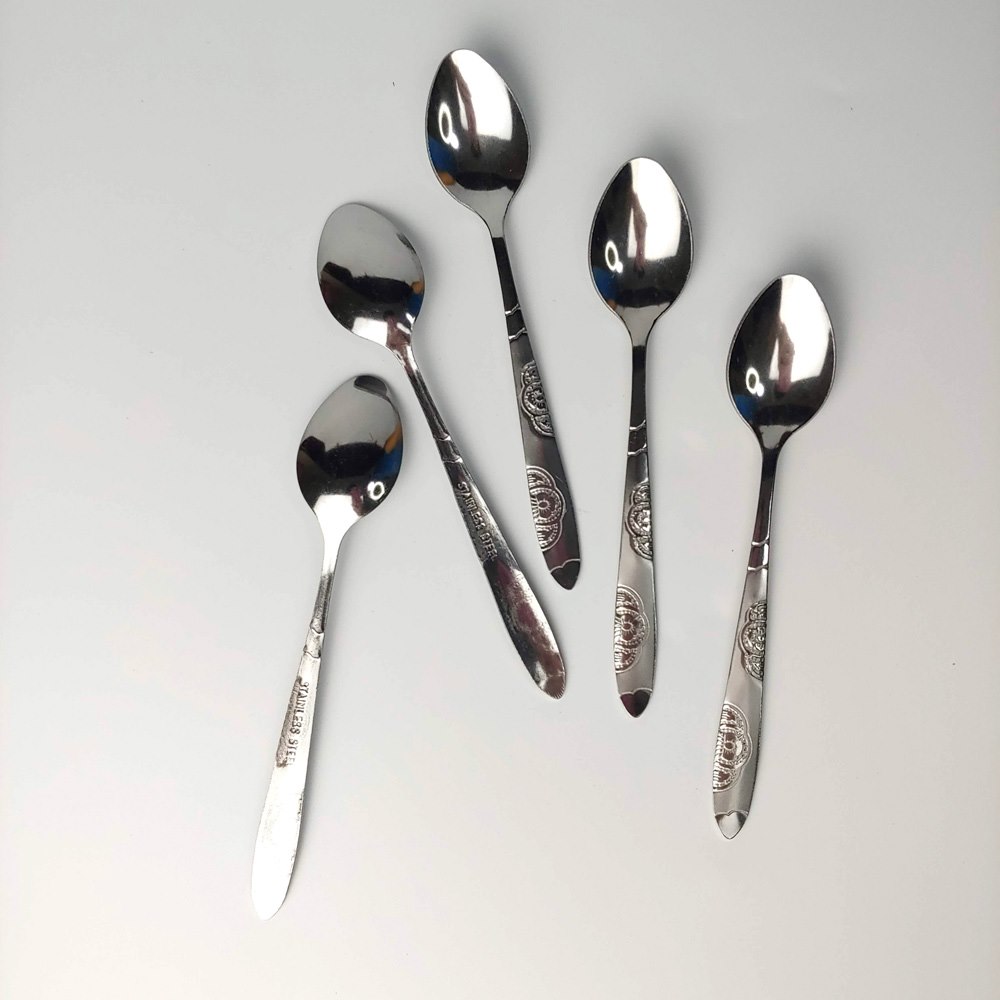 COMBO 2 thìa cà phê cán hoa inox