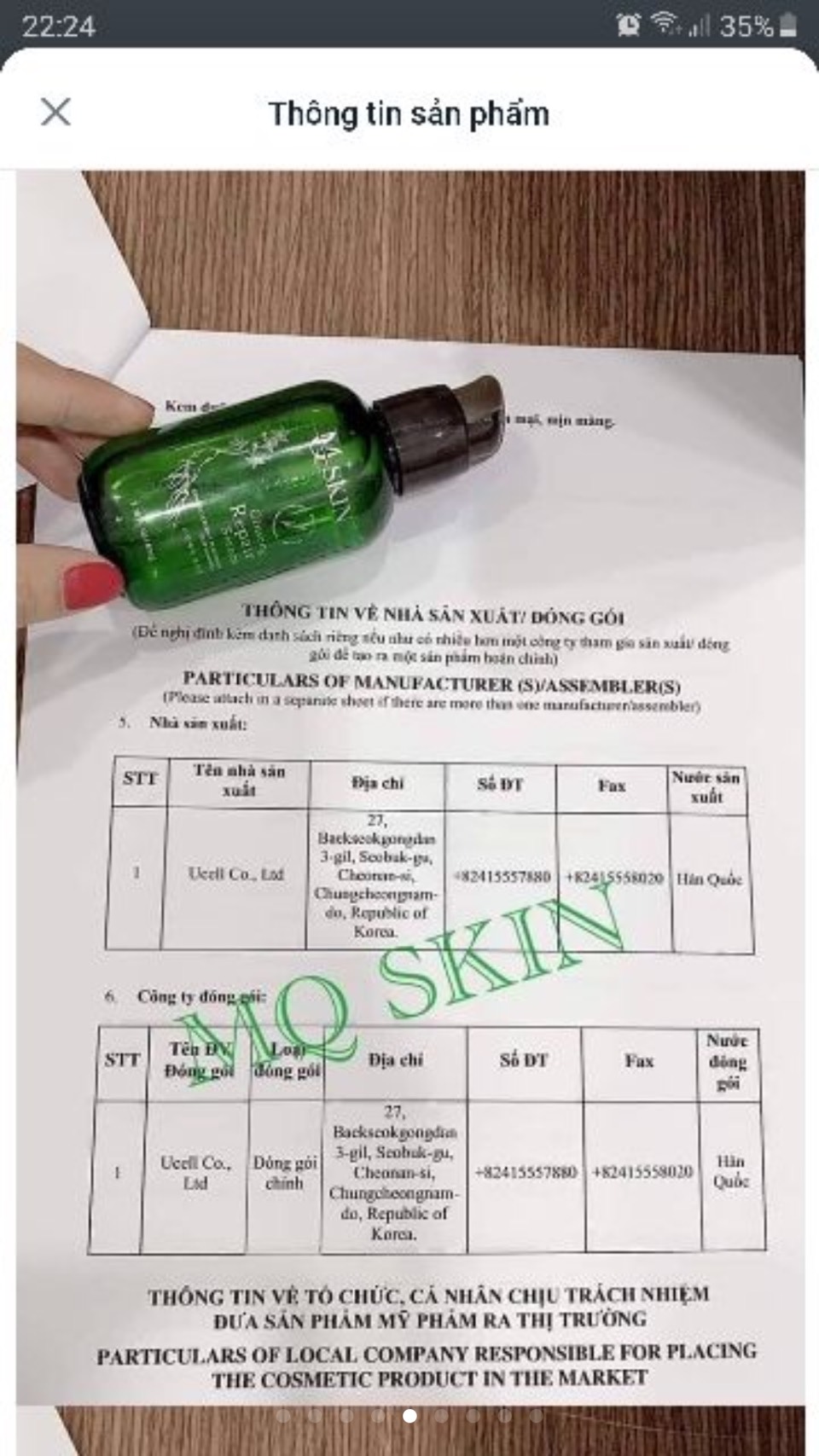 serum thay da nhân sâm mq skin- lột mạnh