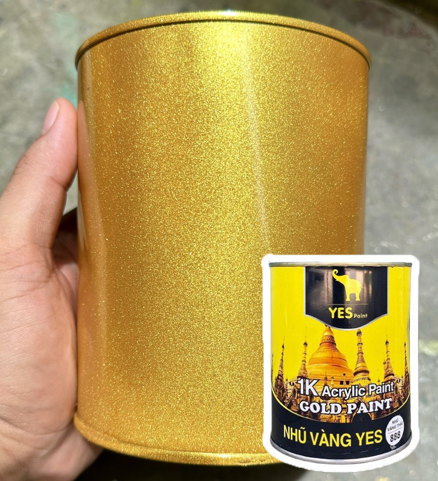 (TẶNG CỌ) Sơn kẽm, sơn sắt nhũ vàng 888 (ĐỘ BỀN CAO - NHANH KHÔ)