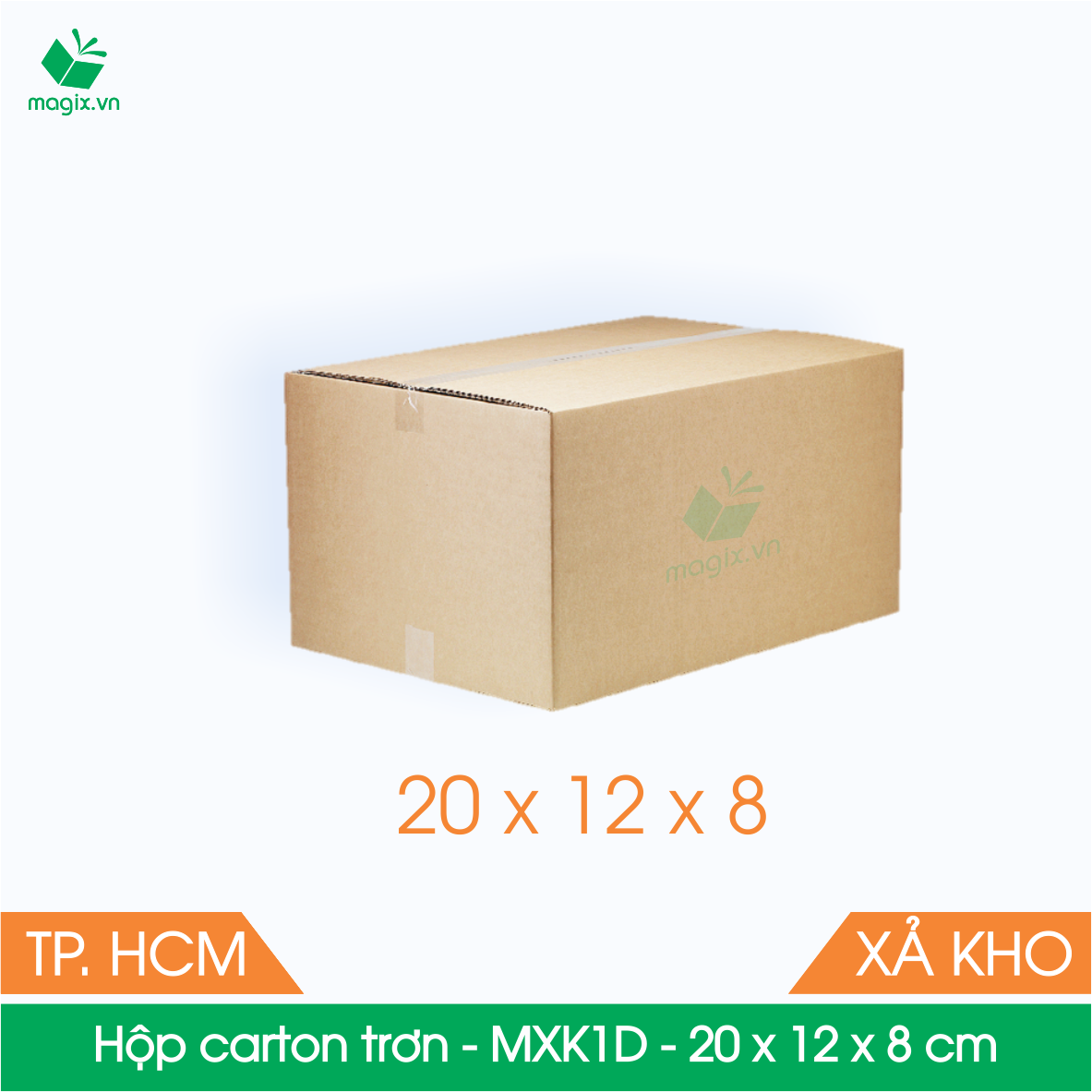 MXK1D - 20x12x8 cm - 60 Thùng hộp carton trơn đóng hàng
