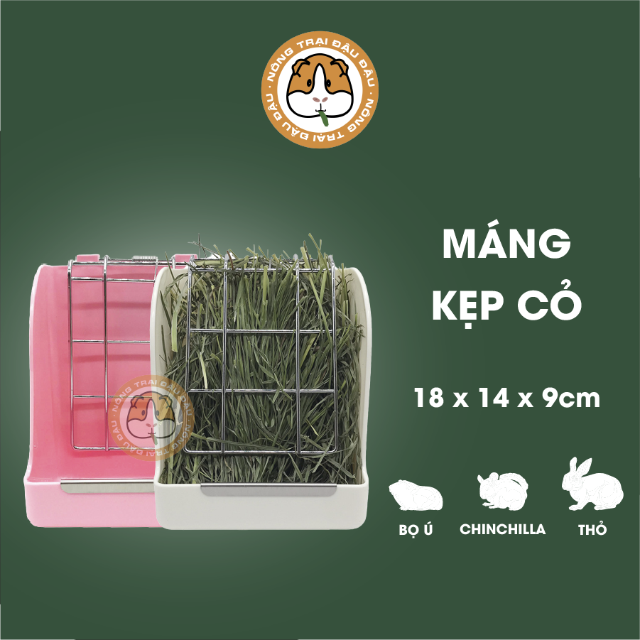 Máng kẹp cỏ cho thỏ, bọ ú, chinchilla tiết kiệm cỏ