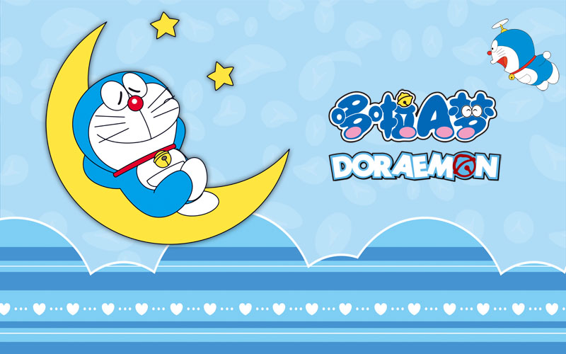 Decal dán tường - Tranh dán tường 3D phủ kim sa Doraemon