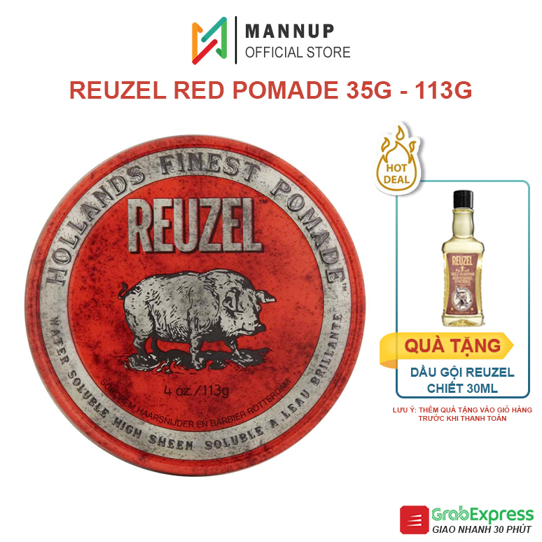 Sáp Vuốt Tóc Reuzel Red Pomade 35g/113g