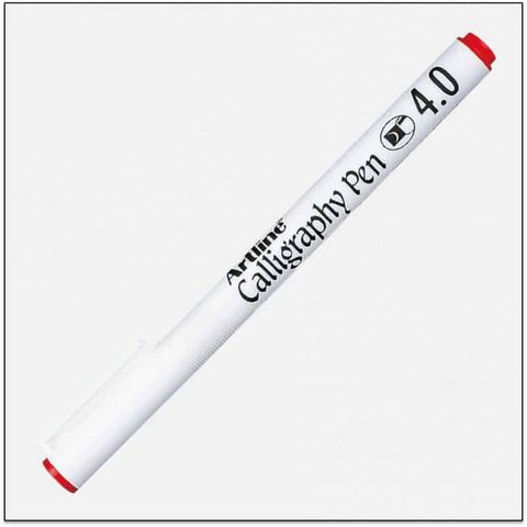 Bút viết thư pháp Artline Calligraphy EK-244 - Chisel tip 4.0mm - Màu đỏ (Red)