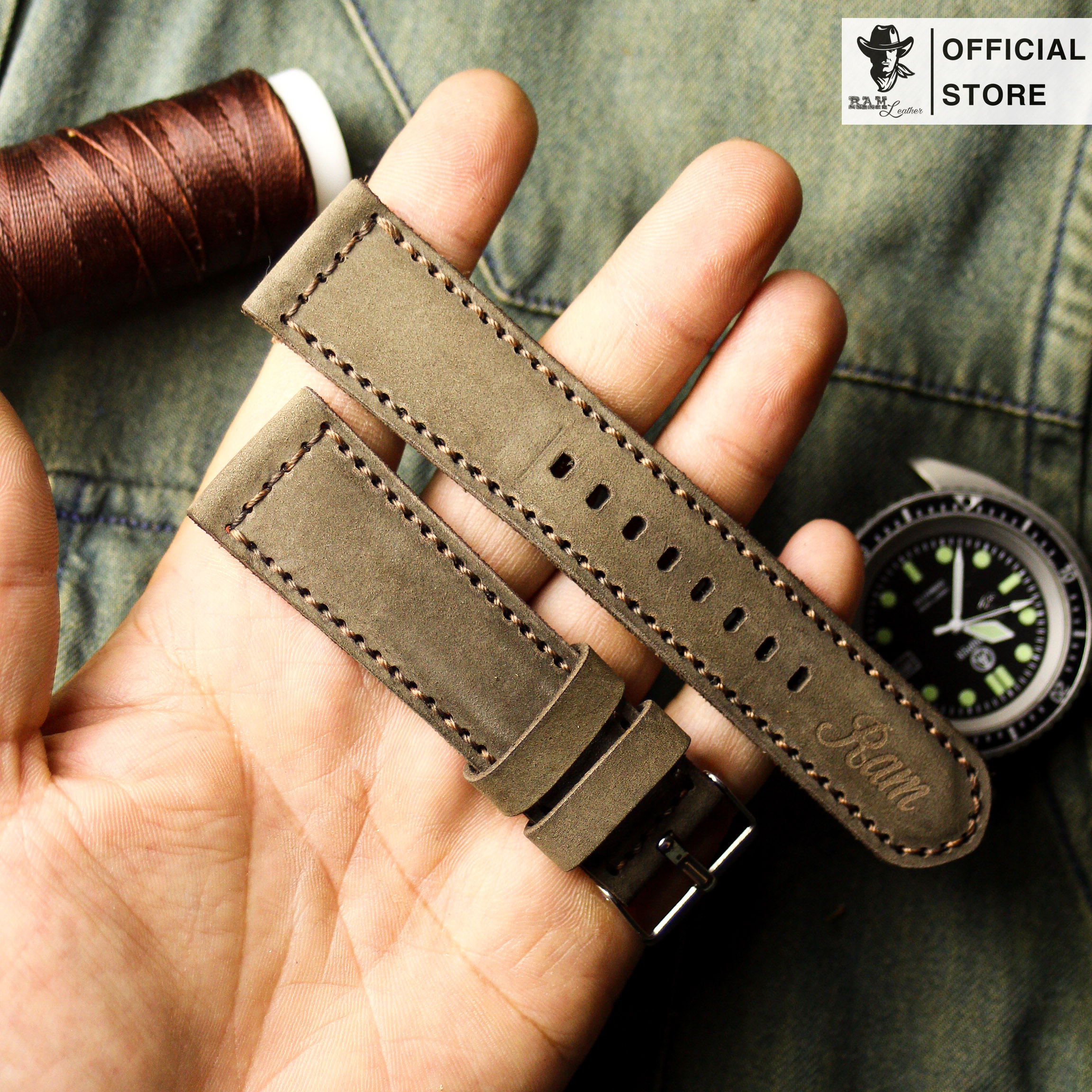 WATCH STRAPS DOUBLE COW LEATHER REAL
