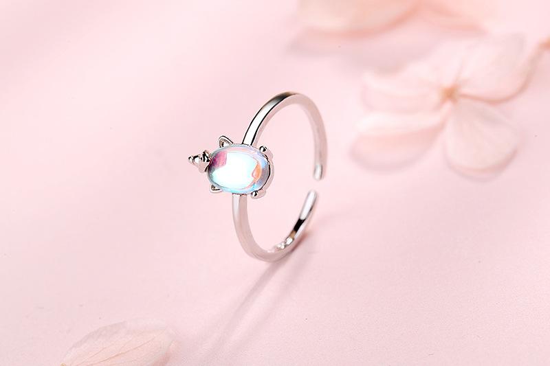 [HCM]Nhẫn bạc kỳ lân cầu vồng dễ thương