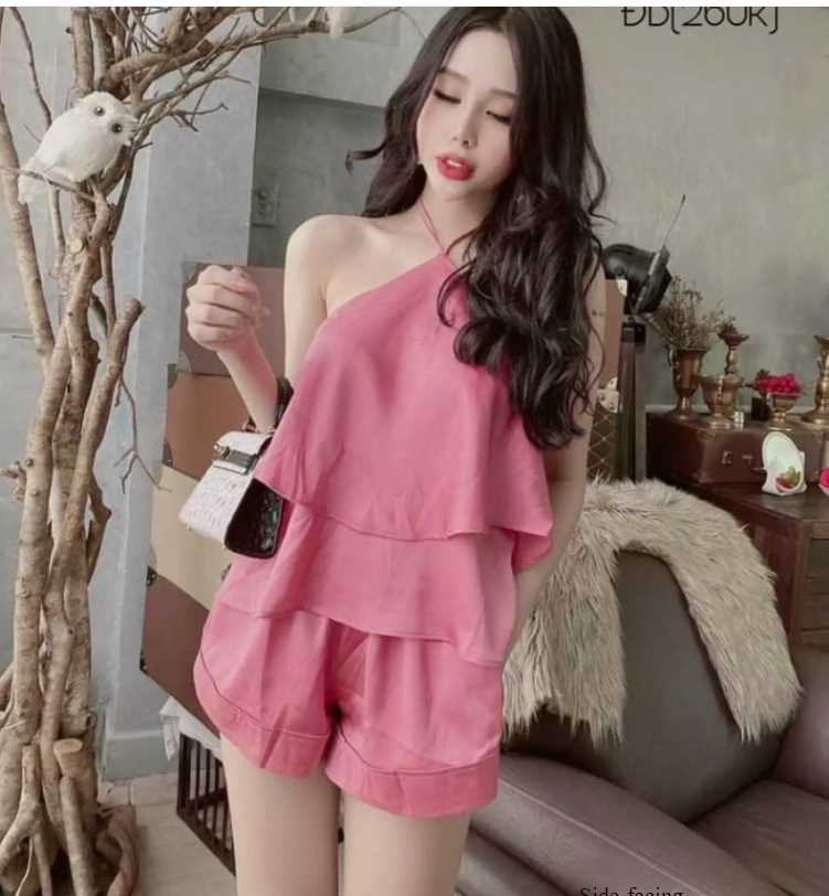 Sét bộ kiểu áo yếm lụa đùi-TH #setbonu