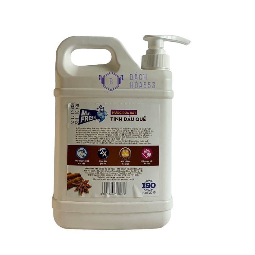 Nước rửa chén đậm đặc Mr.Fresh Hando 1.6L HD90