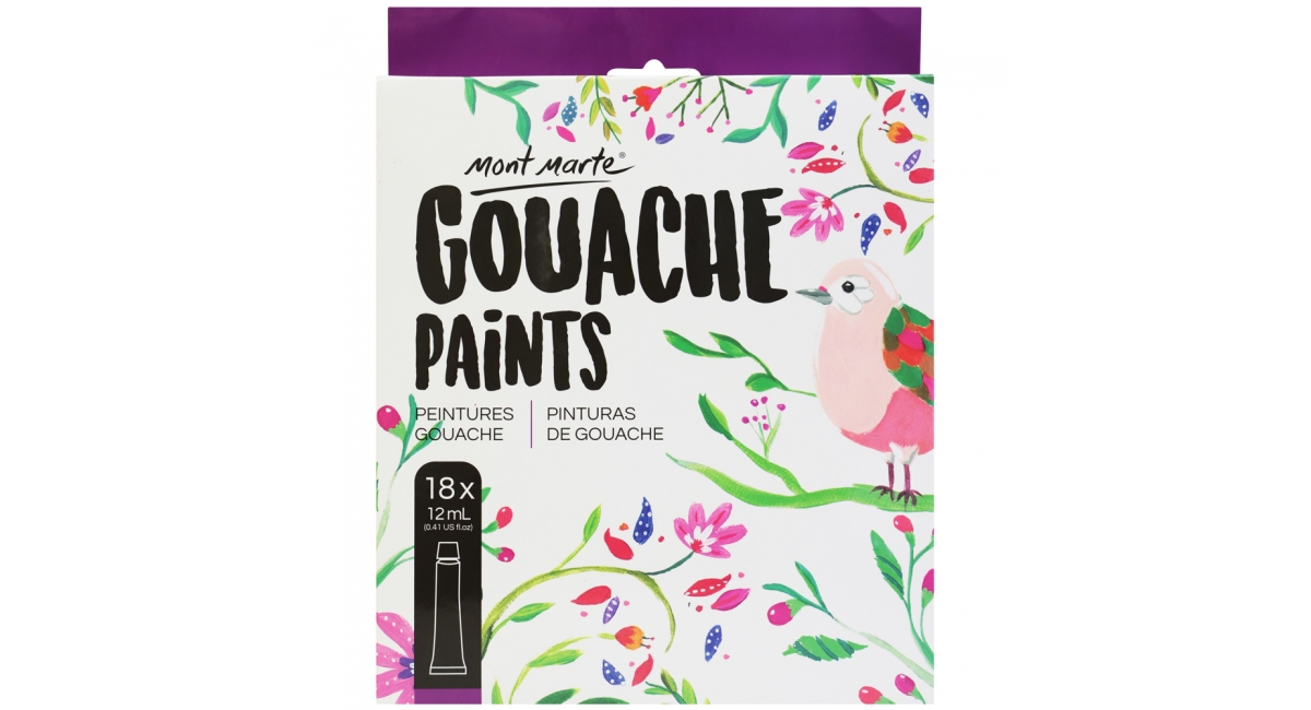 [DA ĐEN] Bộ Gouache Mont Marte 12/18/24 Màu x 12ml