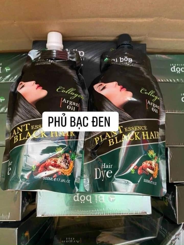 Nhuộm Phủ Bạc Màu Đen Bibop 500ml x 2