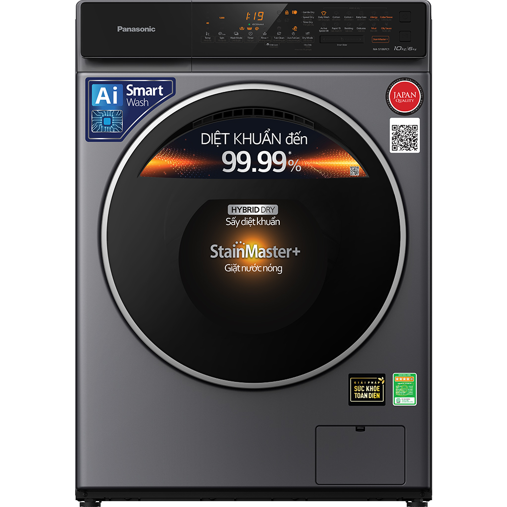 Máy giặt sấy panasonic na-s106fc1lv 10/6kg