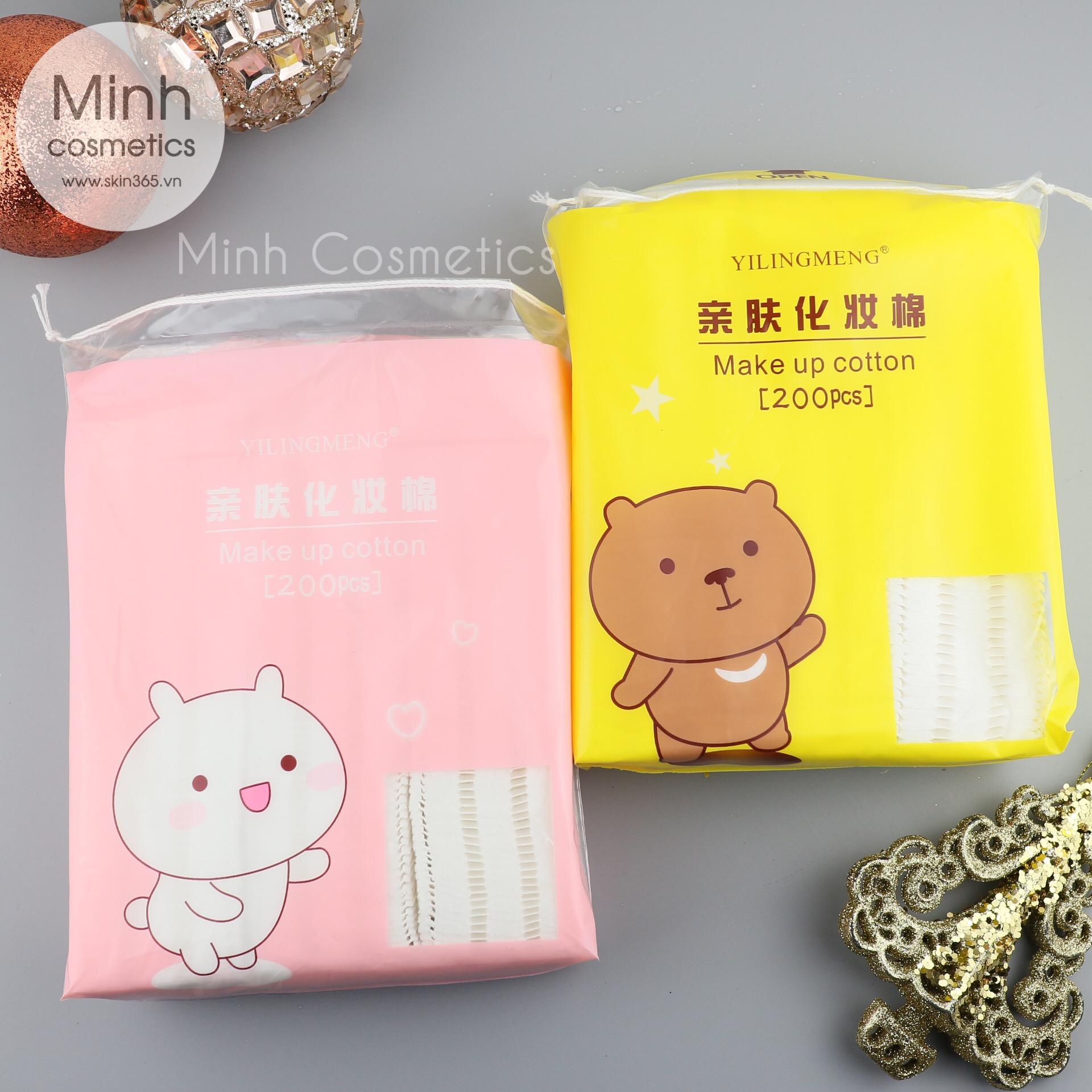Bông Tẩy Trang Gấu Vịt Thỏ 200 miếng