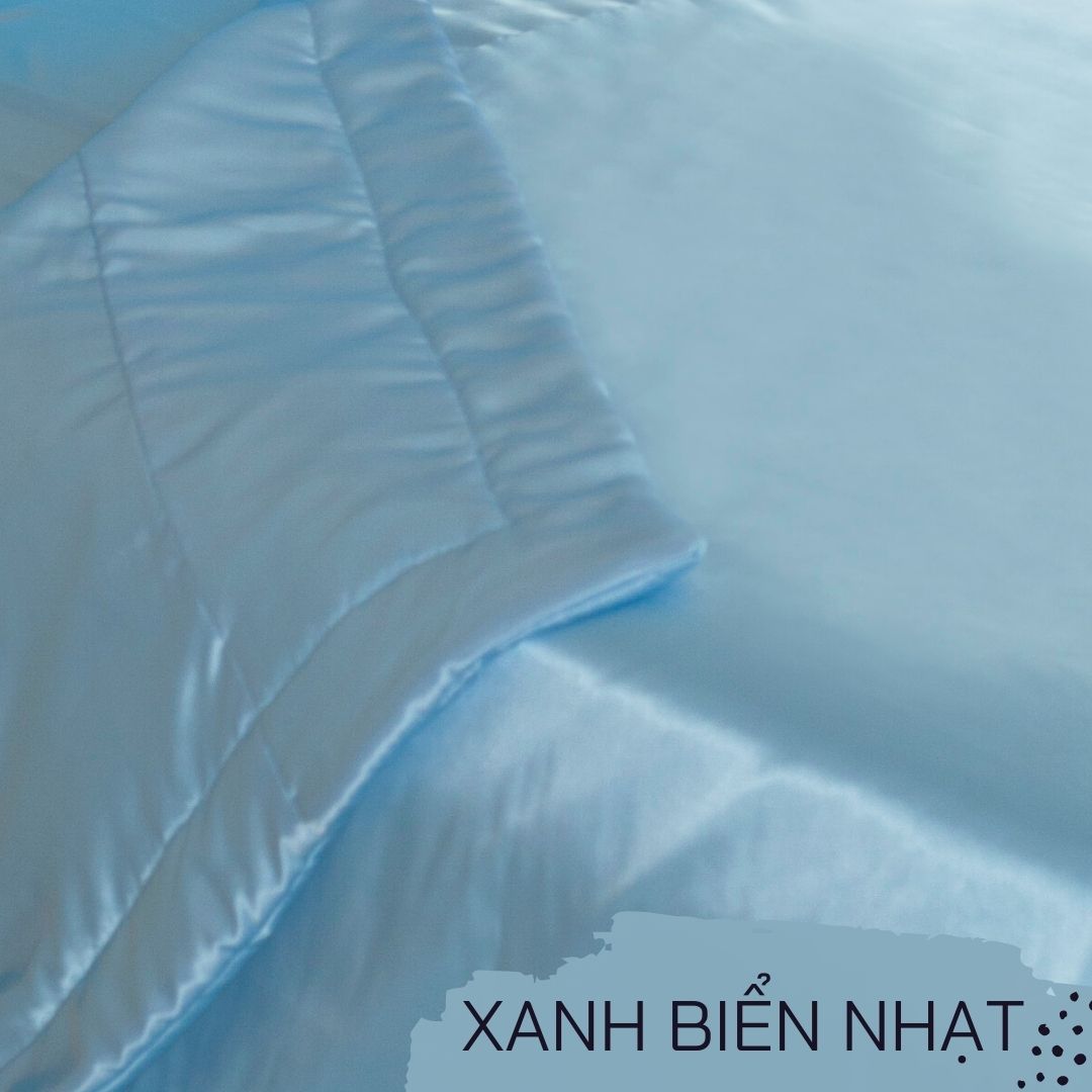 Chăn chằn bông vải lụa phi satin mát lạnh